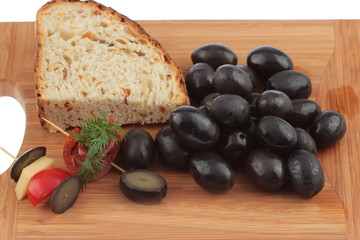 Fresh olives on the shredder