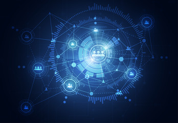 Abstract connection technologies for business. Mixed media. Vector Illustration