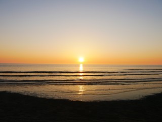 Yellow and orange glow of sunset