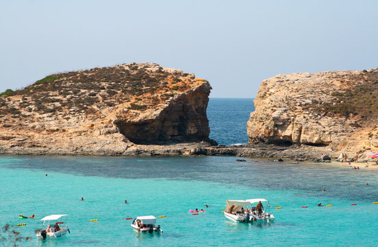 Island of Comino was once popular with marauders and pirates due to its numerous caves.