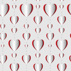 Seamless gray pattern of hearts