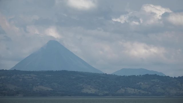 Time lapse of the volcano of Arenal, Cerro and cloudy sky. Costa Rica