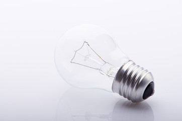 Electric lamp lies on a white background