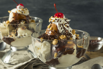 Sweet Homemade Ice Cream Sundae