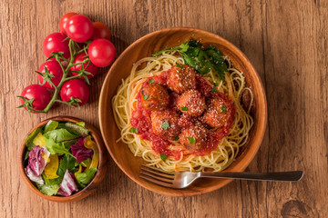 ミートボールスパゲッティ　Meatball spaghetti