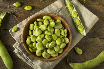 Raw Organic Fresh Green Fava Beans - obrazy, fototapety, plakaty