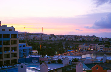 Sunset of  Paceville, Saint Julians Bay in Malta