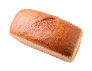 Rye fresh bread white background