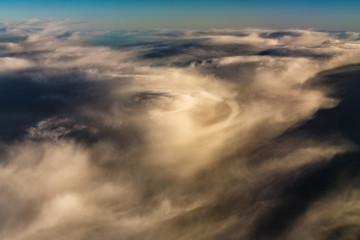 Aerial Shot of Sky Background with Clouds