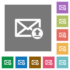 Sending email square flat icons