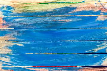 Eine angemalte Holzwand von oben