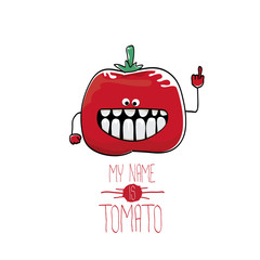 vector funny cartoon cute red tomato