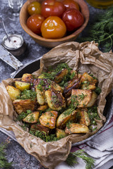 baked potatoes with herbs