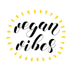 Vegan vibes. Lettering illustration.