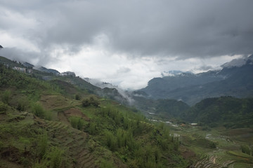 Obraz premium view of village CatCat with rice terraces, Sapa, Vietnam