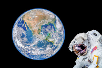 Astronaut in outer space. Elements of this image furnished by NASA