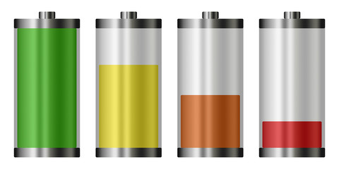 Four different battery levels