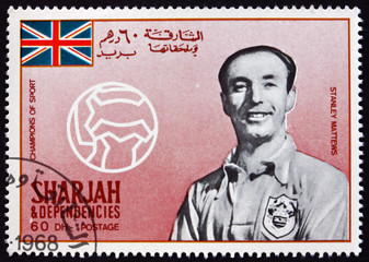 Postage stamp Spain 1968 Sir Stanley Matthews, Soccer Player