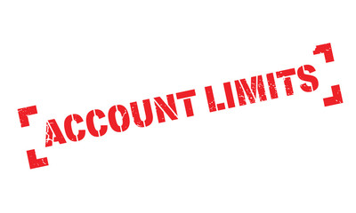 Account Limits rubber stamp. Grunge design with dust scratches. Effects can be easily removed for a clean, crisp look. Color is easily changed.