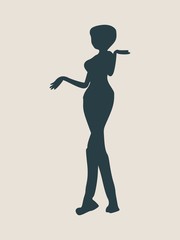 Sexy women silhouette. Fashion mannequin. Vector Illustration