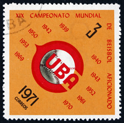 Postage stamp Cuba 1971 World Amateur Baseball Championships