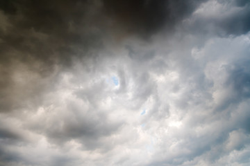 Obraz na płótnie Canvas black sky Background of dark clouds before a thunder. sunlight through very dark clouds background of dark storm clouds