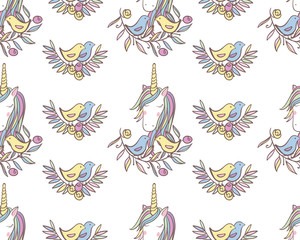 Unicorn Rainbow seamless pattern