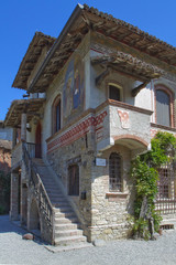 Fototapeta na wymiar borgo medievale di grazzano visconti in provincia di piacenza emilia romagna italia europa italy europe