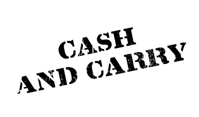 Cash And Carry rubber stamp. Grunge design with dust scratches. Effects can be easily removed for a clean, crisp look. Color is easily changed.