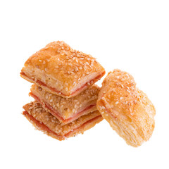 Crispy Strawberry pie isolated on white background