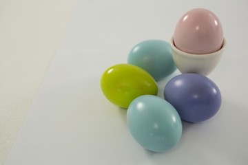 Colorful Easter eggs on white background