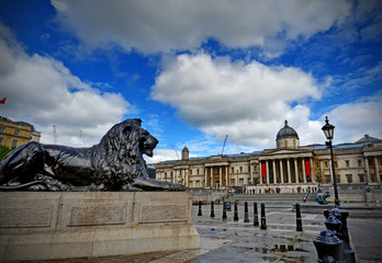 Trafalgar Square in London, UK