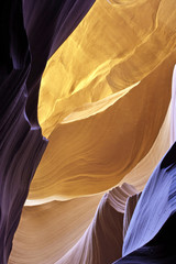 Brilliant colors of underground slot canyon in Arizona