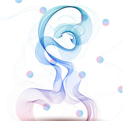 Abstract waves over white