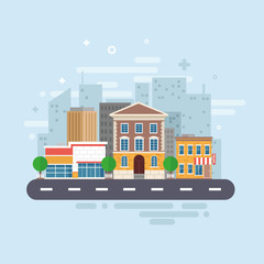 Building, city, flat, vector, concept