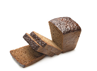 Rye bread on a white background.