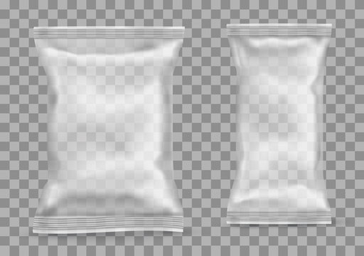 Polypropylene package on transparent background. Vector illustration