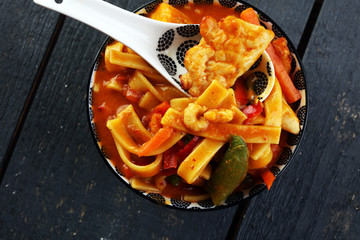 Chicken chow mein a popular oriental dish available at chinese take outs