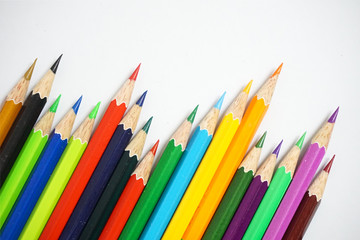 Color pencil on a white paper for background, frame