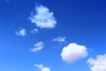 ciel bleu avec petits cumulus