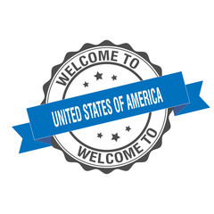 Welcome to United States of America stamp illustration
