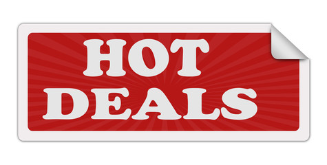 Hot deals red speech bubble label or sign