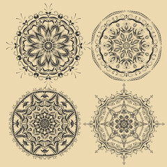 set Mandala. Vintage decorative elements. Oriental pattern, vector illustration. Islam, Arabic, Indian, moroccan,spain, turkish, pakistan, chinese, mystic, ottoman motifs.
