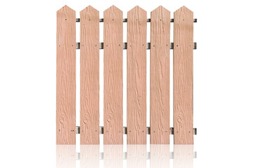 wood fence isolated on white.