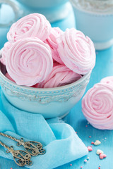 Homemade apple marshmallow in a plate.