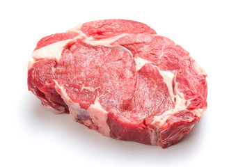 Raw steak isolated on white background