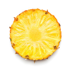 slice of pineapple isolated on white background
