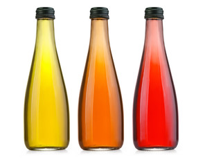 Juice bottle on white background