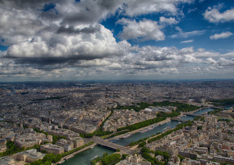 Aerial view of the river Seine at Paris