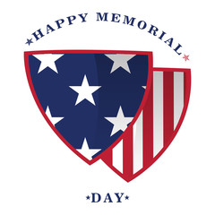 Isolated memorial day label on a white background, Vector illustration